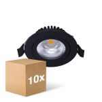 Lot 10x Noxion LED inclinable Slim Spot Noir 6W 550lm - 930 Blanc Chaud | Diamètre 75mm - IP54 - Meilleur rendu des couleurs 